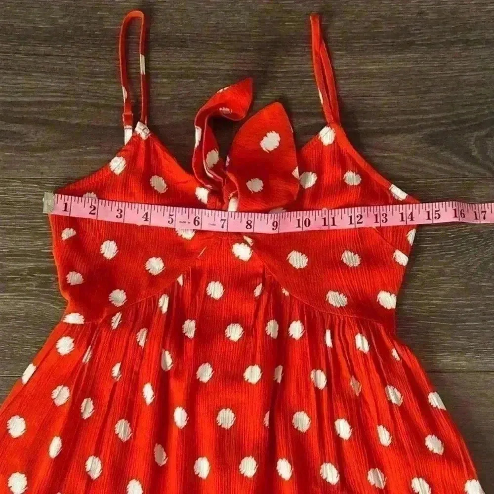 Band of Gypsies Ruffle Polka Dot Sweetheart Mini Sun Dress in Red, Medium NWT - Picture 12 of 13